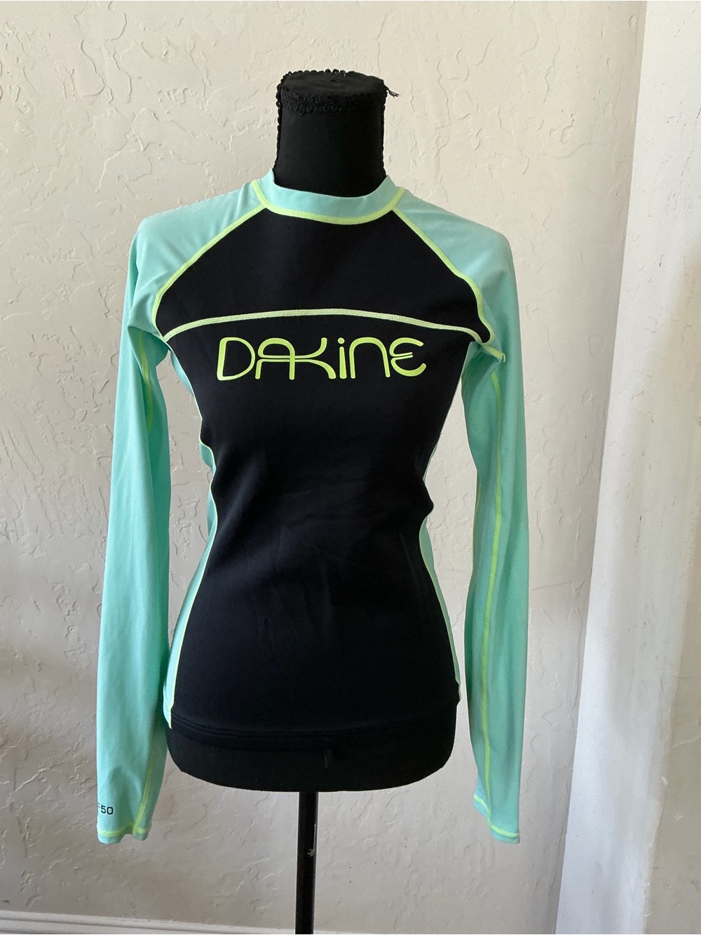 Dakine Black and Mint Green Long Sleeve Rash Guard